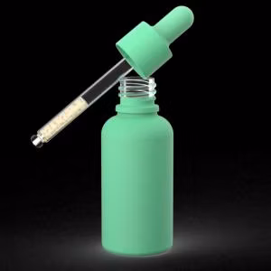 Cylindre ambre cosmétique soins de la peau cheveux huile essentielle sérum flacon compte-gouttes en verre
