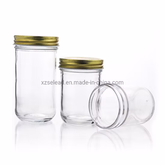 Pots d'emballage en verre de stockage Mason à large bouche pour confiture et miel