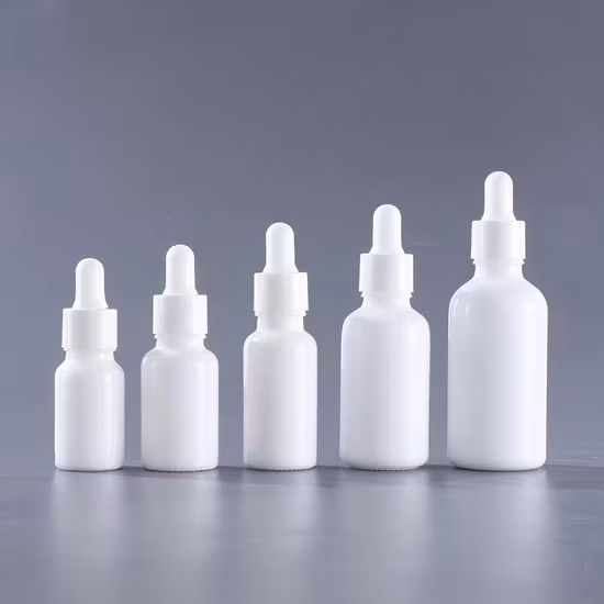 Sérum cosmétique opale flacon compte-gouttes en verre blanc petite bouteille en porcelaine 10 ml 15 ml 30 ml 50 ml 100 ml