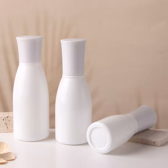 Nouveau design cosmétique 40ml 100ml 120ml 150ml bouteilles de pompe de lotion en verre opale blanc lait